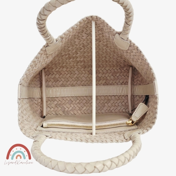 New! Madewell Handwoven Mini Tote Woven Leather Bag in Alabaster - Picture 9 of 16